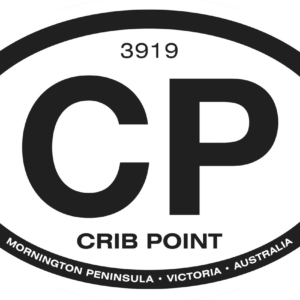 Crib Point Mornington Peninsula Australian made waterproof PVC vinyl sticker for cars, boats and caravans