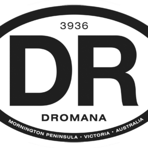 Dromana Mornington Peninsula vinyl sticker designed in Australia for cars, caravans, boats and travel gear.