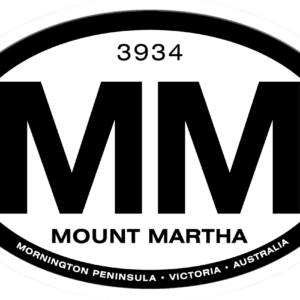 Mount Martha Mornington Peninsula locally designed Australian-made vinyl sticker for cars, boats, caravans and travel gear
