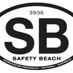 Safety Beach Australian-made waterproof PVC vinyl sticker for 4WD, car, boat and caravan