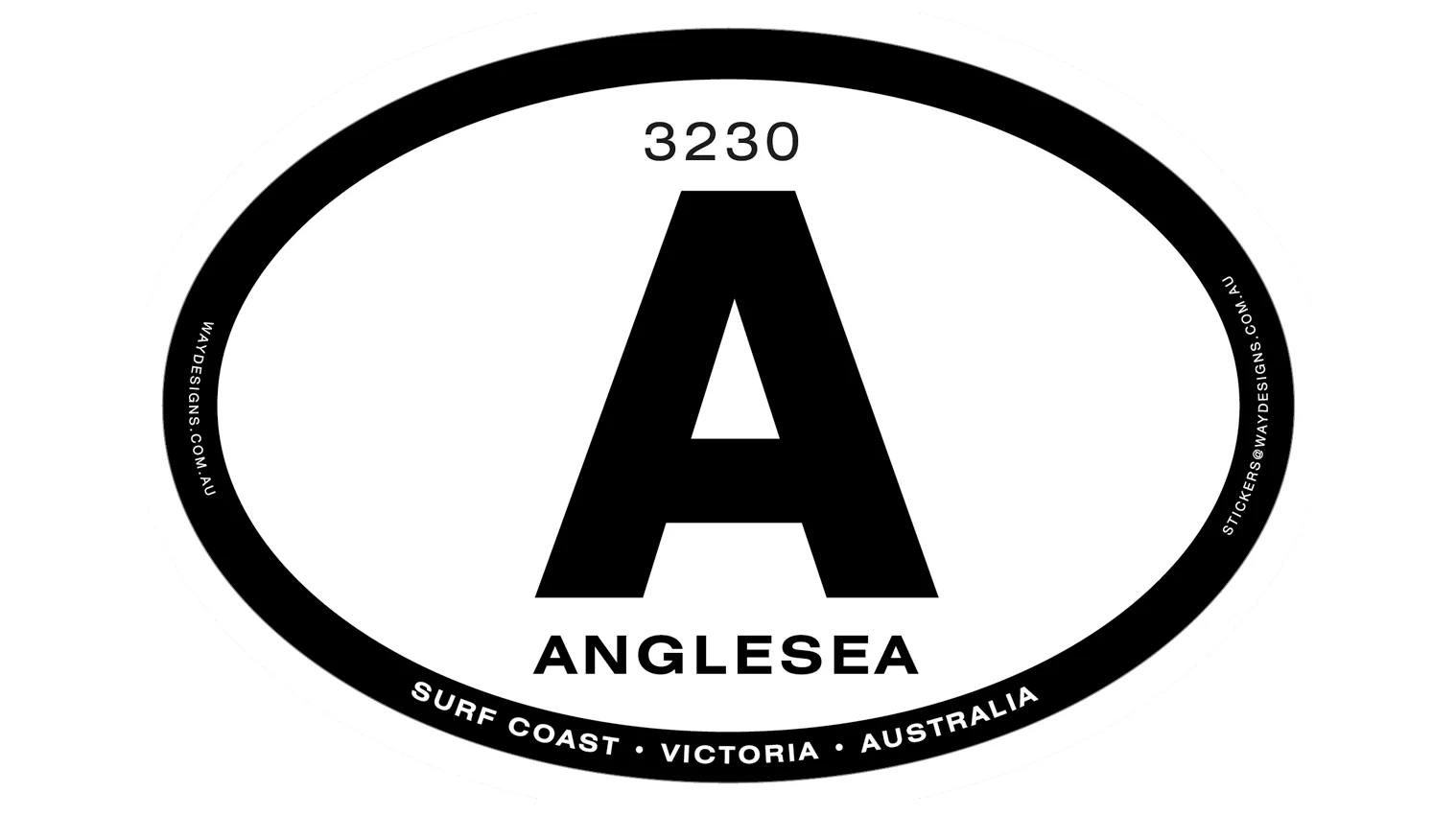 Anglesea Victoria Australian made waterproof PVC vinyl sticker for cars and caravans