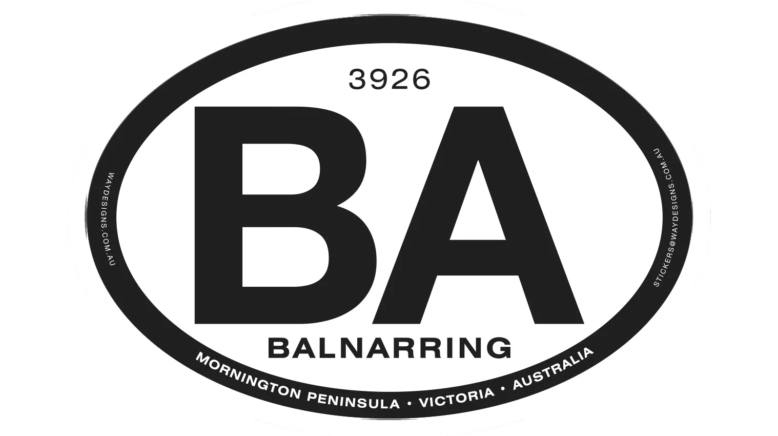 Balnarring Mornington Peninsula Australian made waterproof PVC vinyl sticker for cars, caravans and boats
