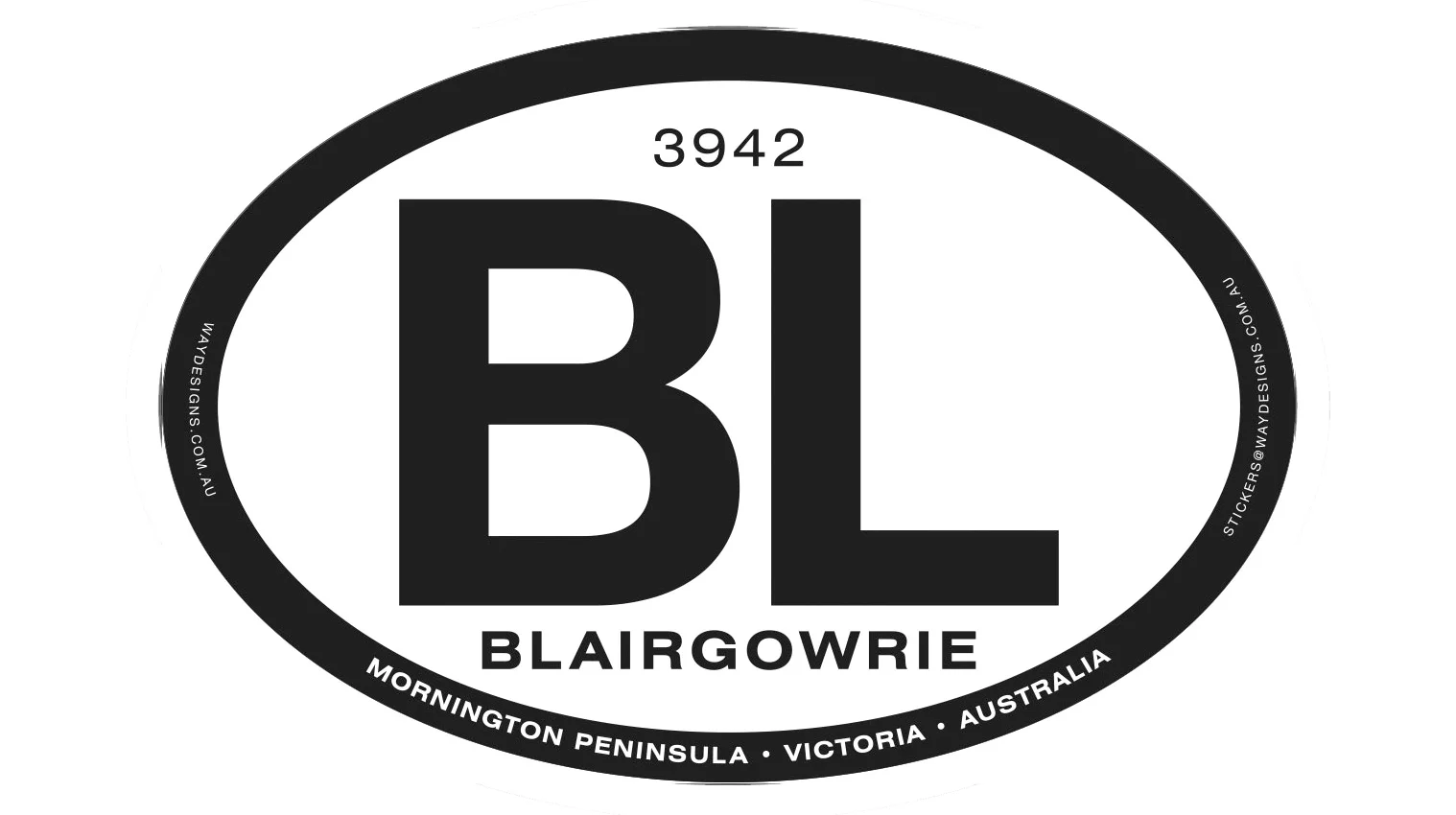 Blairgowrie Mornington Peninsula Australian made waterproof PVC vinyl sticker for cars, boats and caravans