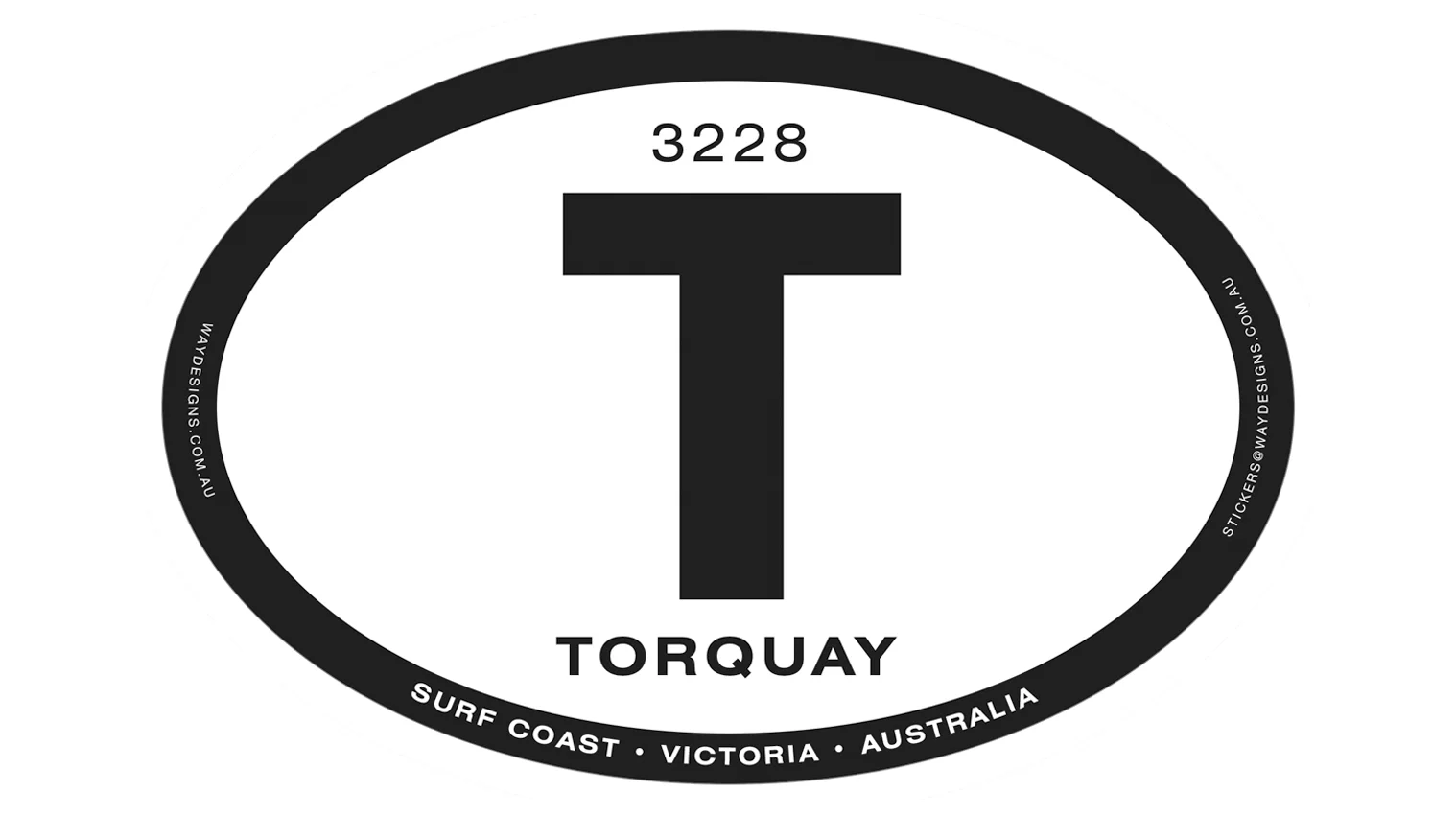 Torquay Australian-made waterproof PVC vinyl sticker for 4WD, car, boat and caravan