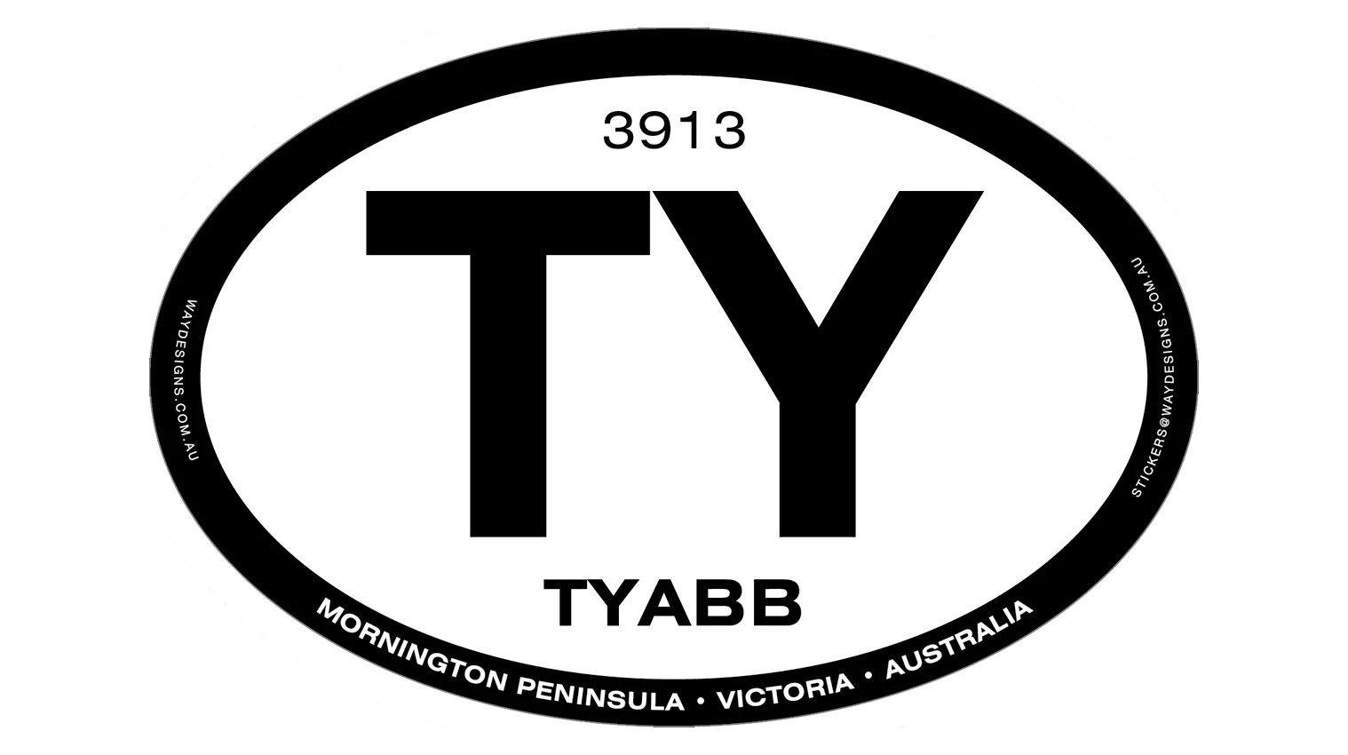 Tyabb Australian-made waterproof PVC vinyl sticker for 4WD, car, boat and caravan